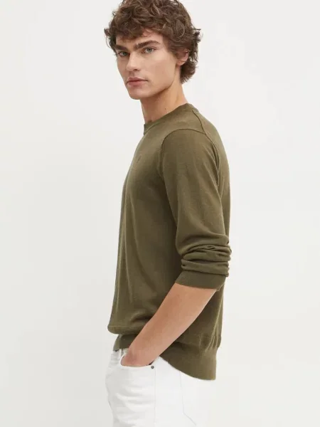 Вълнен пуловер G-Star Raw мъжки от лека материя бежово