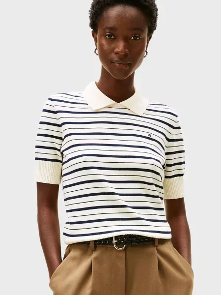 Смугастий светр Tommy Hilfiger з джерсі білий