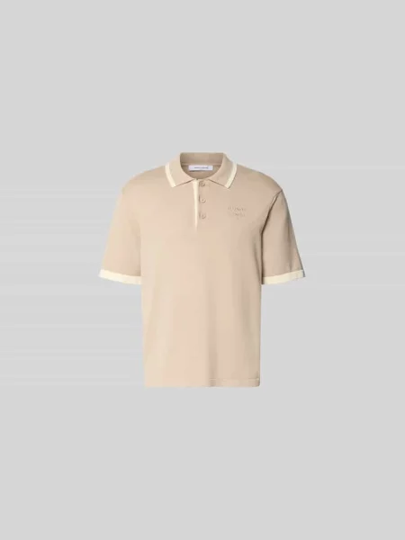 Koszulka polo o kroju regular fit z bawełny Maison Kitsune beżowa