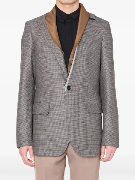 Blejzer Kolor s houndstooth uzorkom siva
