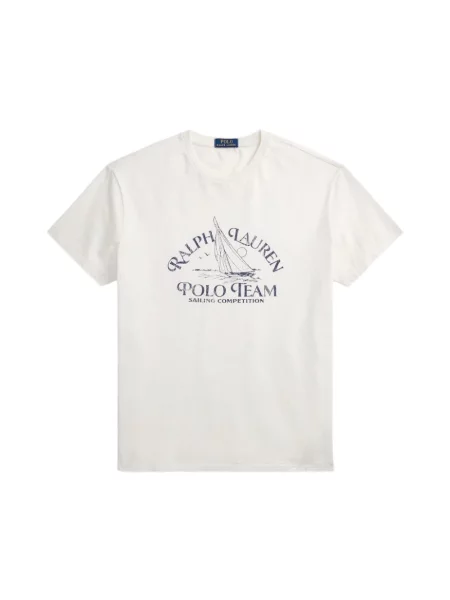 Polo Ralph Lauren Koszulki Mężczyzna L T-shirt z nadrukiem logo biały