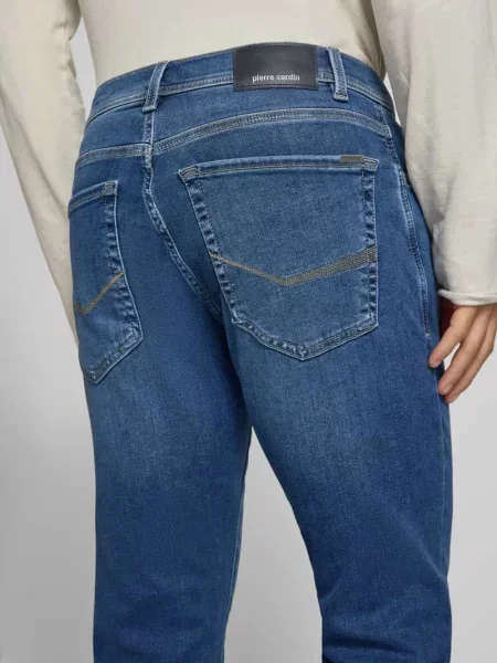 Jeansy o kroju regular fit w stylu 5 kieszeni model Lyon' Pierre Cardin niebieskie