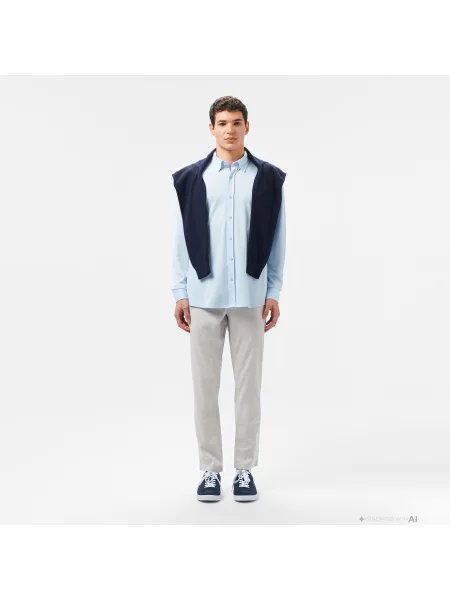 Lacoste Koszula Slim Fit Jasnoniebieska niebieski