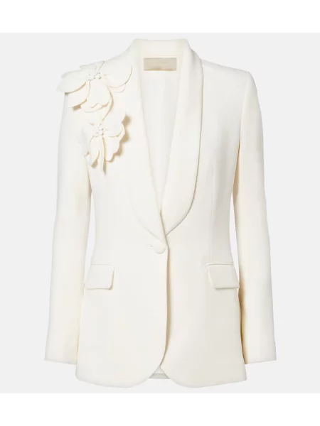 Sacou Elie Saab cu model floral alb