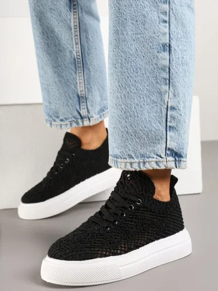 Siateczkowe Sneakersy Typu Tenisówki Sunalie czarne