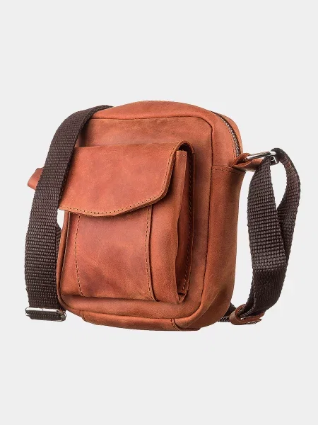 Кожаная сумка кросс-боди Shvigel коричневая