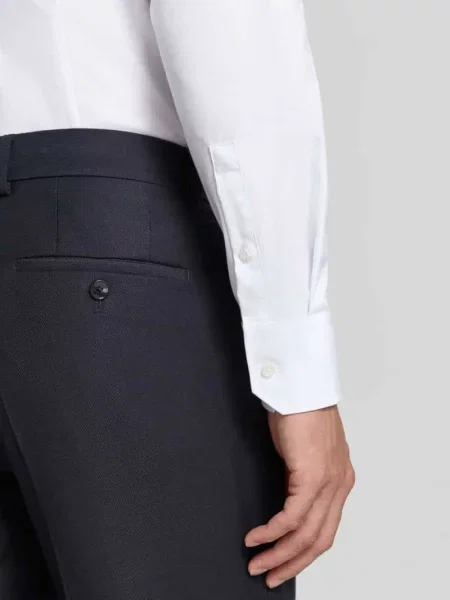 Koszula biznesowa o kroju slim fit z czystej bawełny model Boss biała