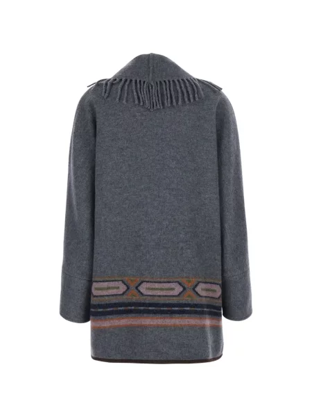 Cu centură cardigan Bazar Deluxe gri