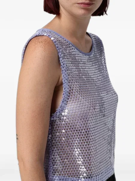 Τοπ Emporio Armani με παγιέτες από διχτυωτό μωβ