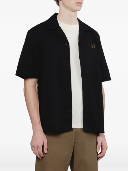 Gulerat cămașă Fred Perry cu broderie negru