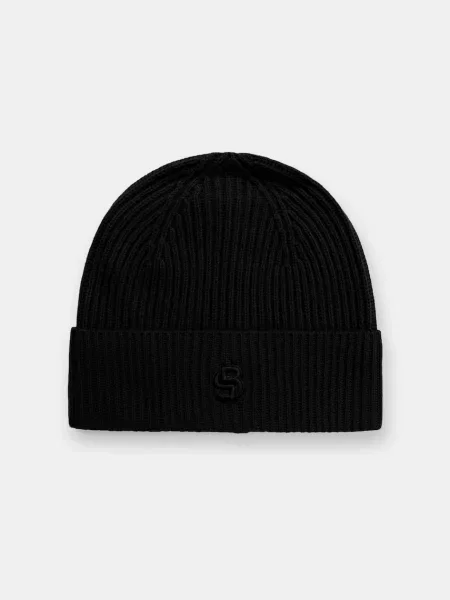 BOSS căciulă de lână negru
