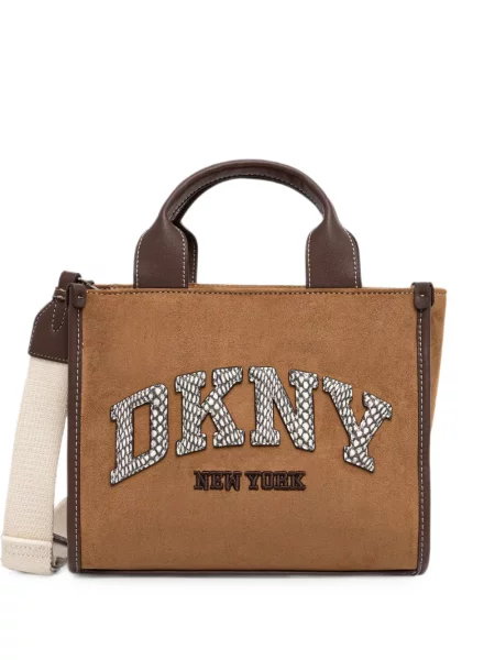 Geantă shopper Dkny cu aplicații maro