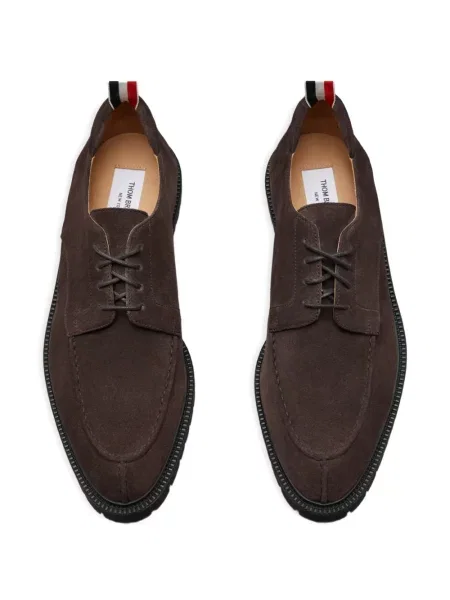 Pantofi derby Thom Browne din piele de căprioară maro