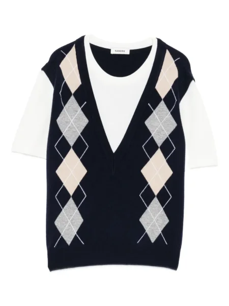 Top Sandro wełniany niebieski