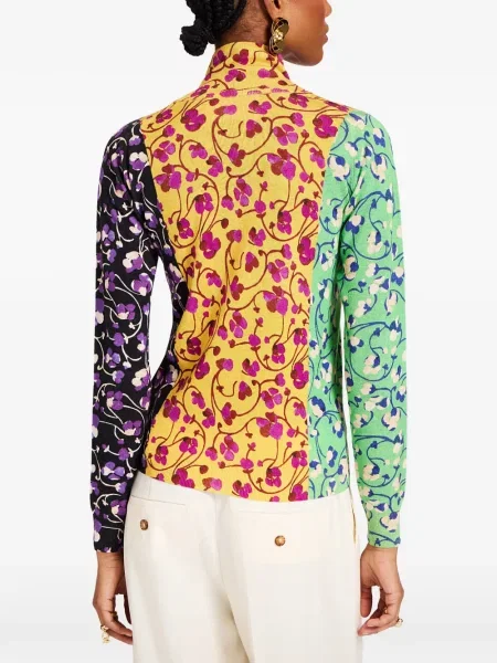 Bluză La Doublej cu model floral galben
