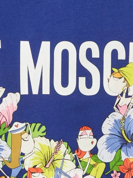 Hanorac Love Moschino cu model floral cu imagine albastru
