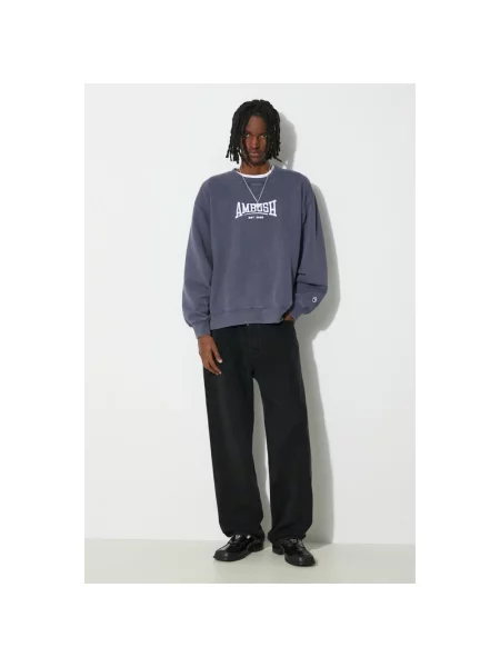 AMBUSH bluza Graphic Crewneck Insignia z aplikacją niebieski