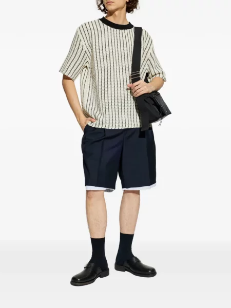 Tricou Jil Sander cu dungi cu decolteu rotund