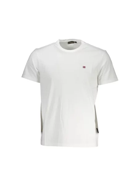 T-shirt z wyhaftowanym logo Napapijri biała