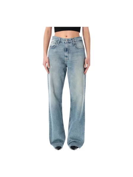 Proste jeansy Cycle z wysoką talią niebieskie