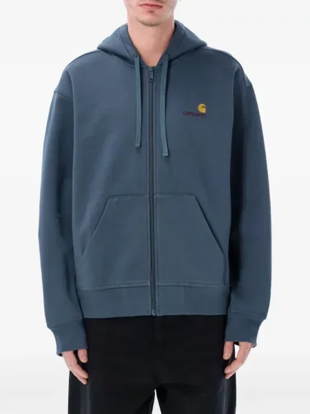 Hanorac cu glugă Carhartt Wip cu broderie albastru