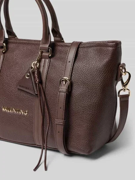 Valentino Bags torebka shopper z imitacji skóry MAURY brązowa