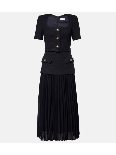 Sukienka midi Rebecca Vallance plisowana do kolan garniturowa czarna