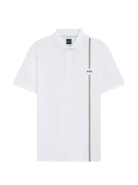 Tricou polo Boss cu imagine alb