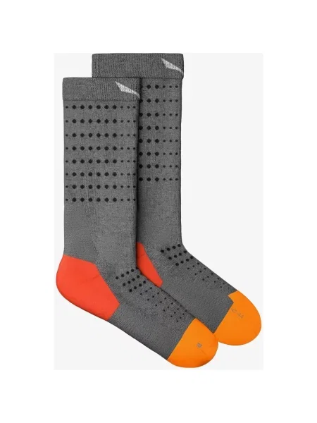 Skarpety Salewa Pedroc Merino Crew czerwony pomarańczowy szary