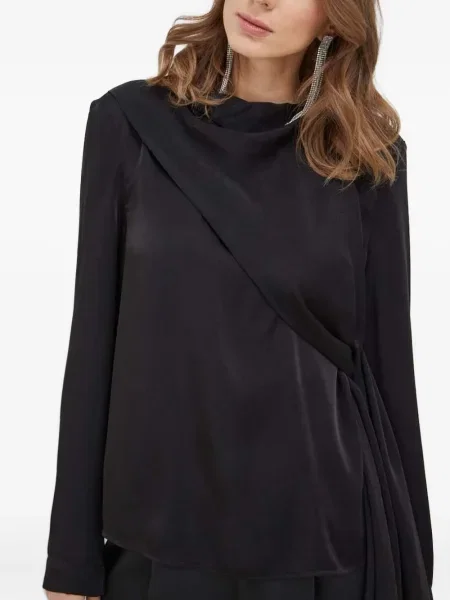 Bluză Bardot drapată negru