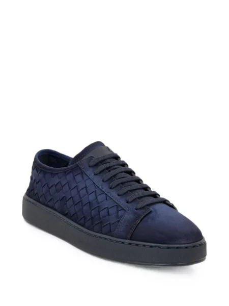 Sneakerși Santoni din piele albastru