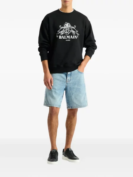 Hanorac Balmain cu imagine negru