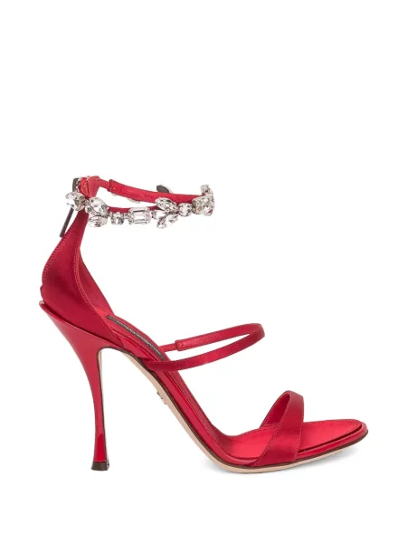 Sandale Dolce & Gabbana din satin roșu