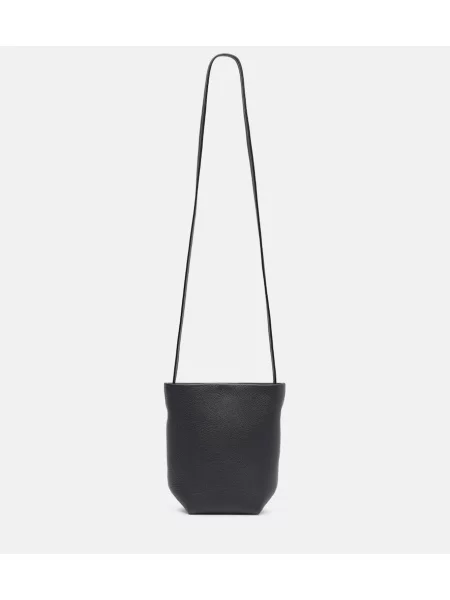 Geanta de piele The Row din piele negru