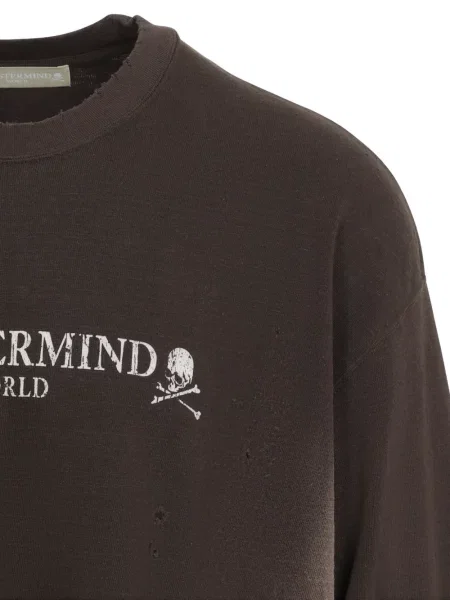 Lung tricou Mastermind World zdrențuiți maro