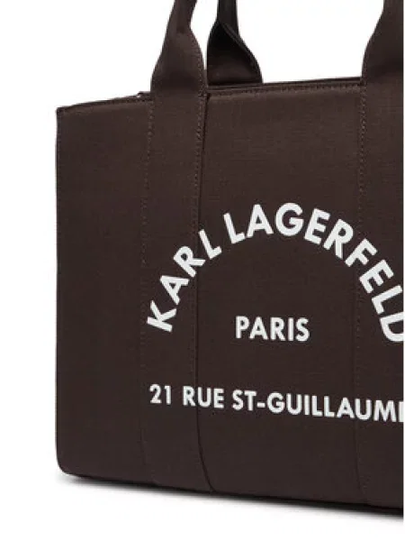 Karl Lagerfeld Shopper torba Rue St-Guillaume tamno smeđa