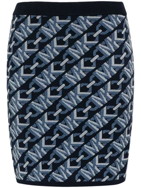 Torebka skórzana Michael Michael Kors skórzana z kokardką garniturowa niebieska