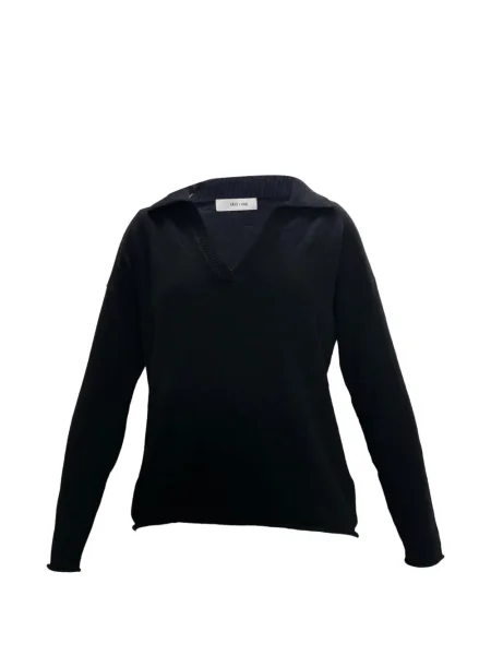 Pulover Iris & Ink cu decolteu în V negru