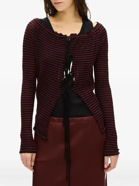 Cardigan Ann Demeulemeester cu legături roșu