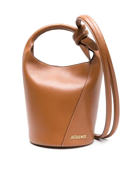 Geantă bucket Jacquemus din piele maro