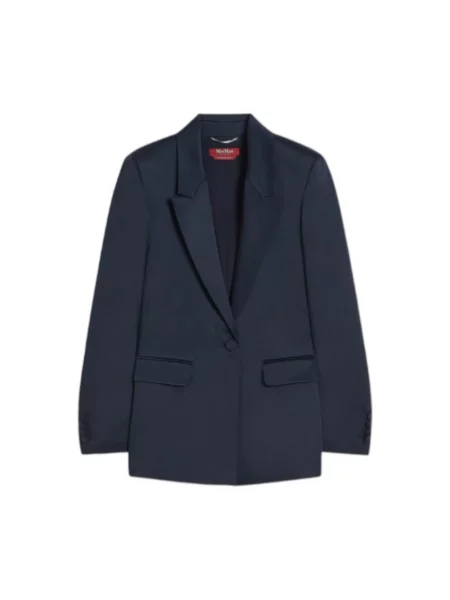 Marynarka Max Mara Studio z krepy niebieska