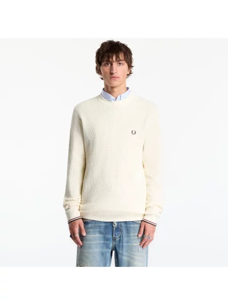 Pulover FRED PERRY Waffle Stitch Jumper Ecru M