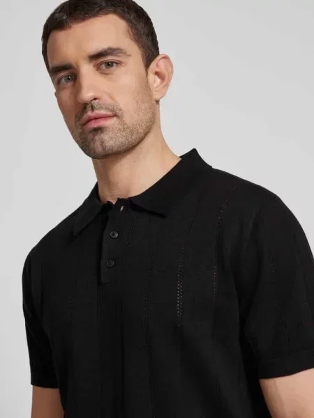 Koszulka polo o kroju slim fit z detalem z logo Colours & Sons czarna