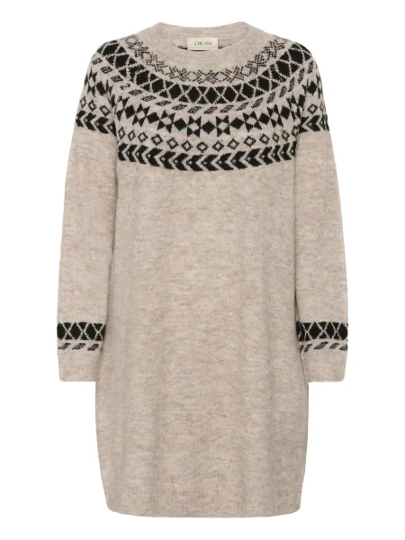 Cream Rochie tricotat CRCherrie bej amestecat negru