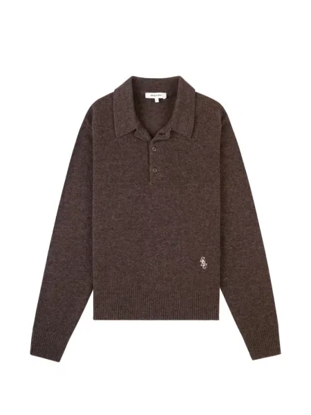 Polo Sporty & Rich cu broderie maro