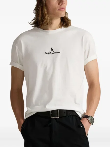 Ριγέ polo Polo Ralph Lauren με κουκούλα με αυτόγραφο λευκό
