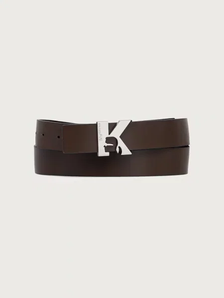 Karl Lagerfeld Jeans curea reversibilă pentru bărbați din piele negru