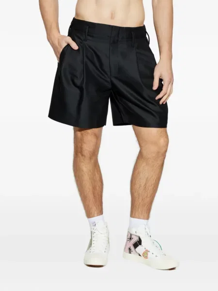 Pantaloni scurți Kenzo plisate negru