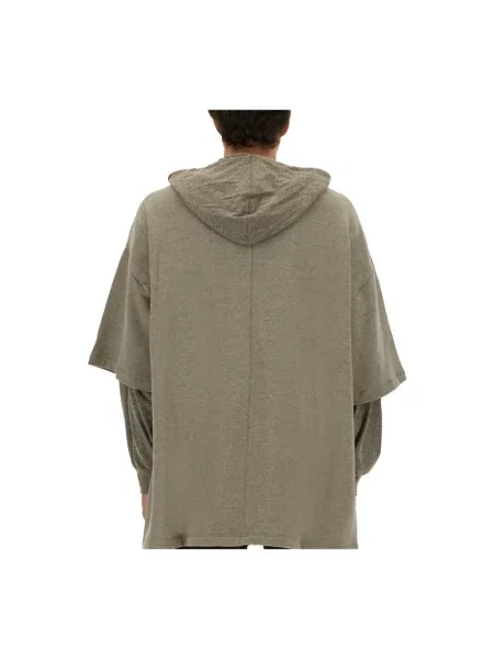 Bluza z kapturem Rick Owens z kapturem szara