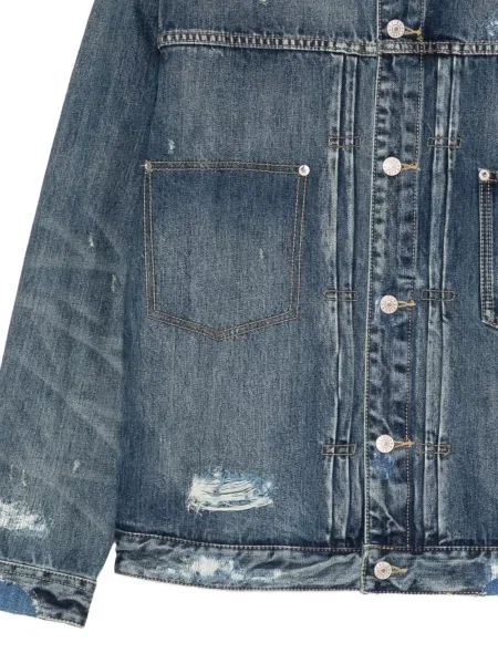 Geacă de blugi Evisu cu imagine albastru